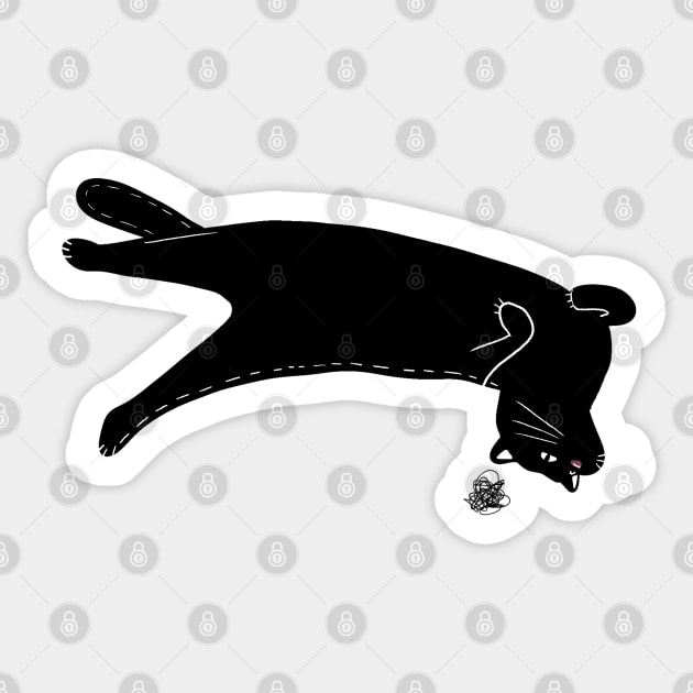 Cute angry black cat , Gifts for Cat lovers Sticker by LePetitShadow